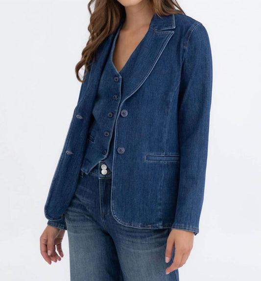 Level99 - Coco Denim Long Sleeve Blazer