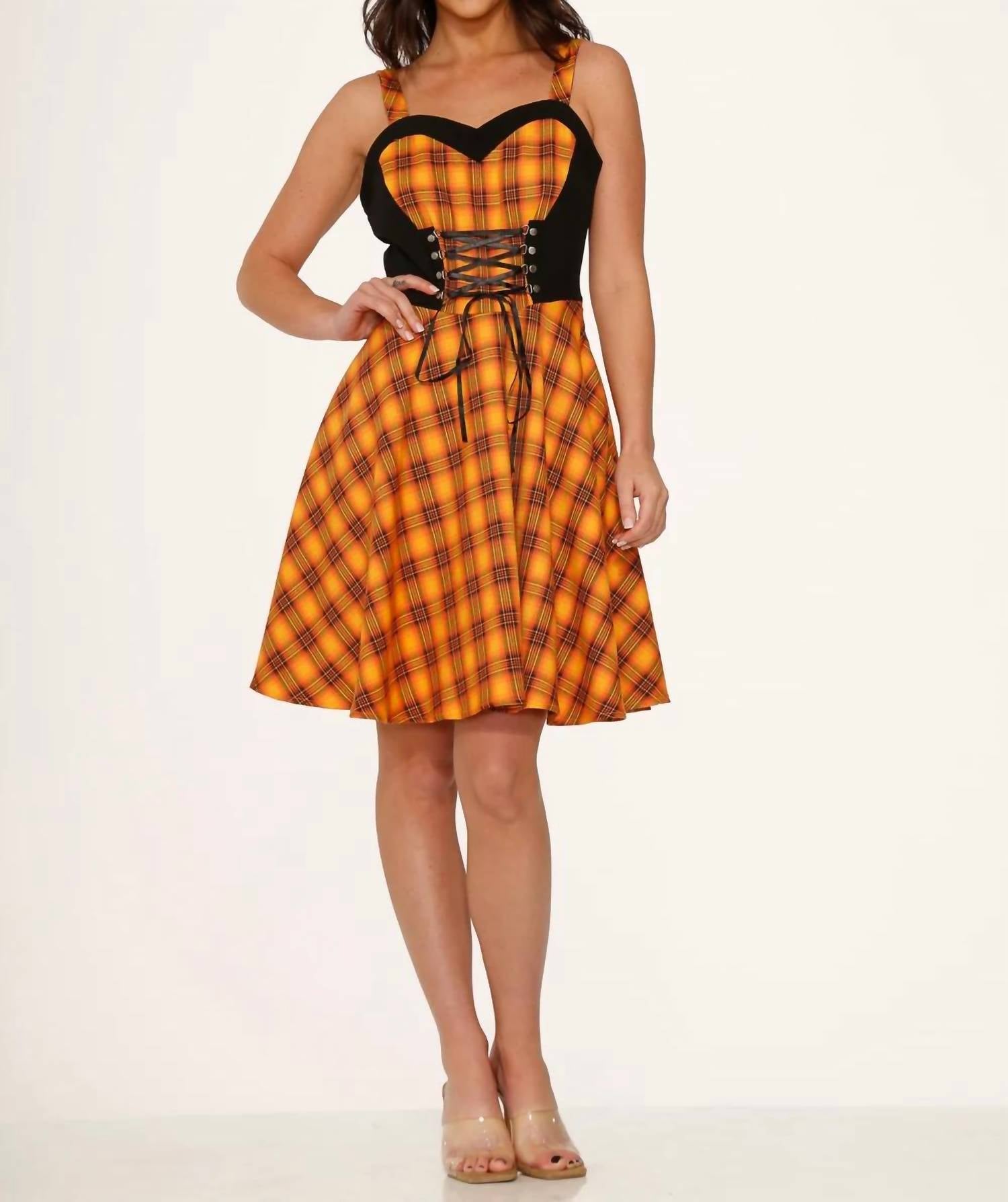 Orchid Bloom - Plaid Swing Dress