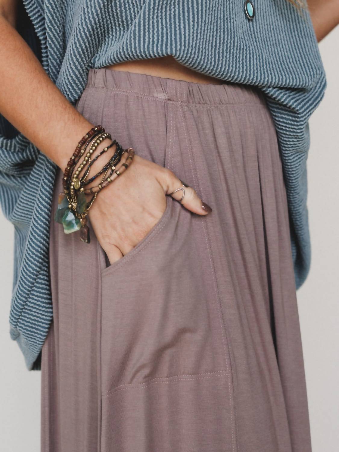three bird nest Perfect Pocketed Maxi Skirt in mocha - women's skirt - alternate view