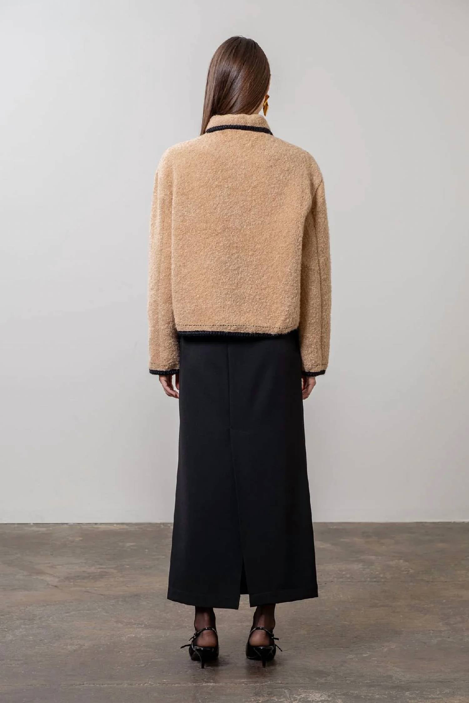 Moon River - Cozy Contrast Trim Jacket