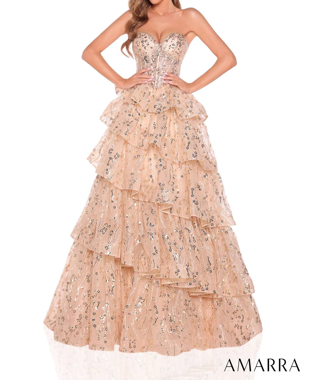 Amarra - Tiered Ruffle Ball Gown