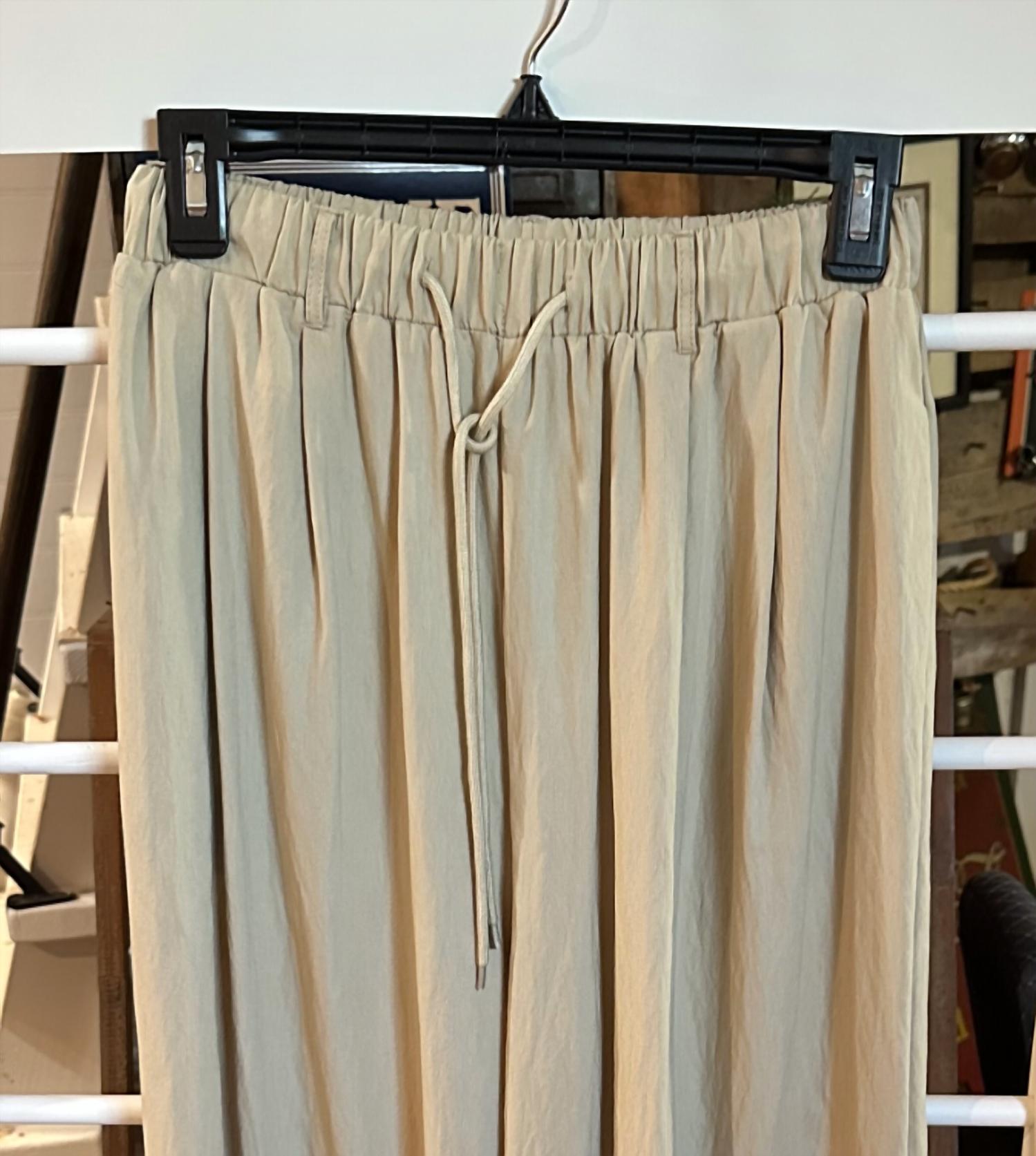 By Together Women's Adelaide Wide Leg Pants in beige - women's pants - detail view