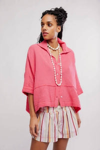 Free People - Happy Days Button-front Top