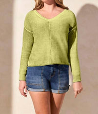 Tribal - Lightweight Cotton V-neck Sweater