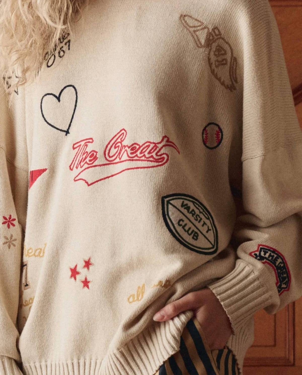 The Great. - Embroidered Crew Sweater