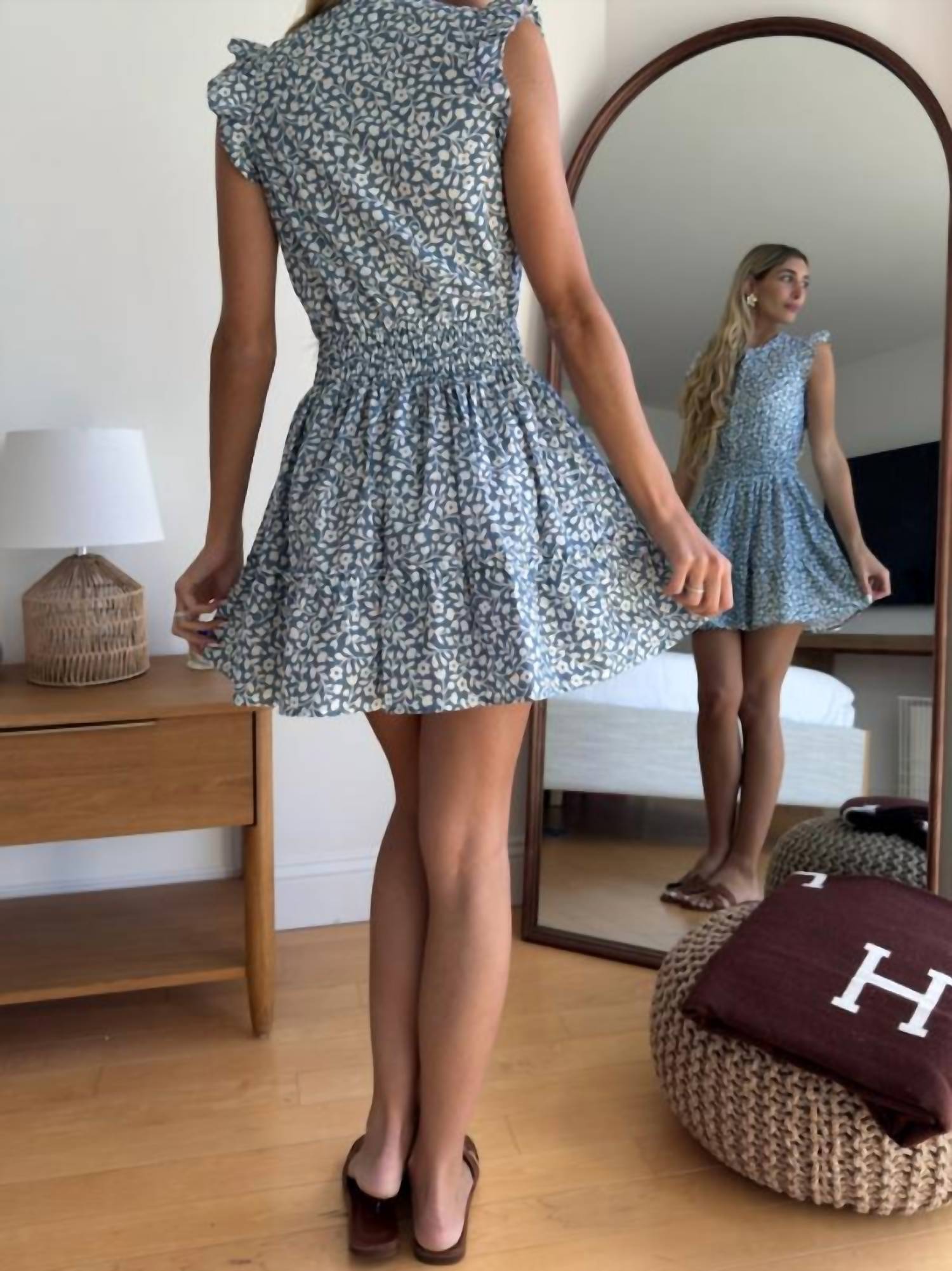 Mint - Dreamy Daisy Flutter Sleeve Mini Dress