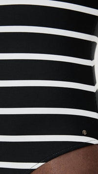 ANINE BING Jace One Piece Swimsuit in black and white stripe - women's swimwear - view 5