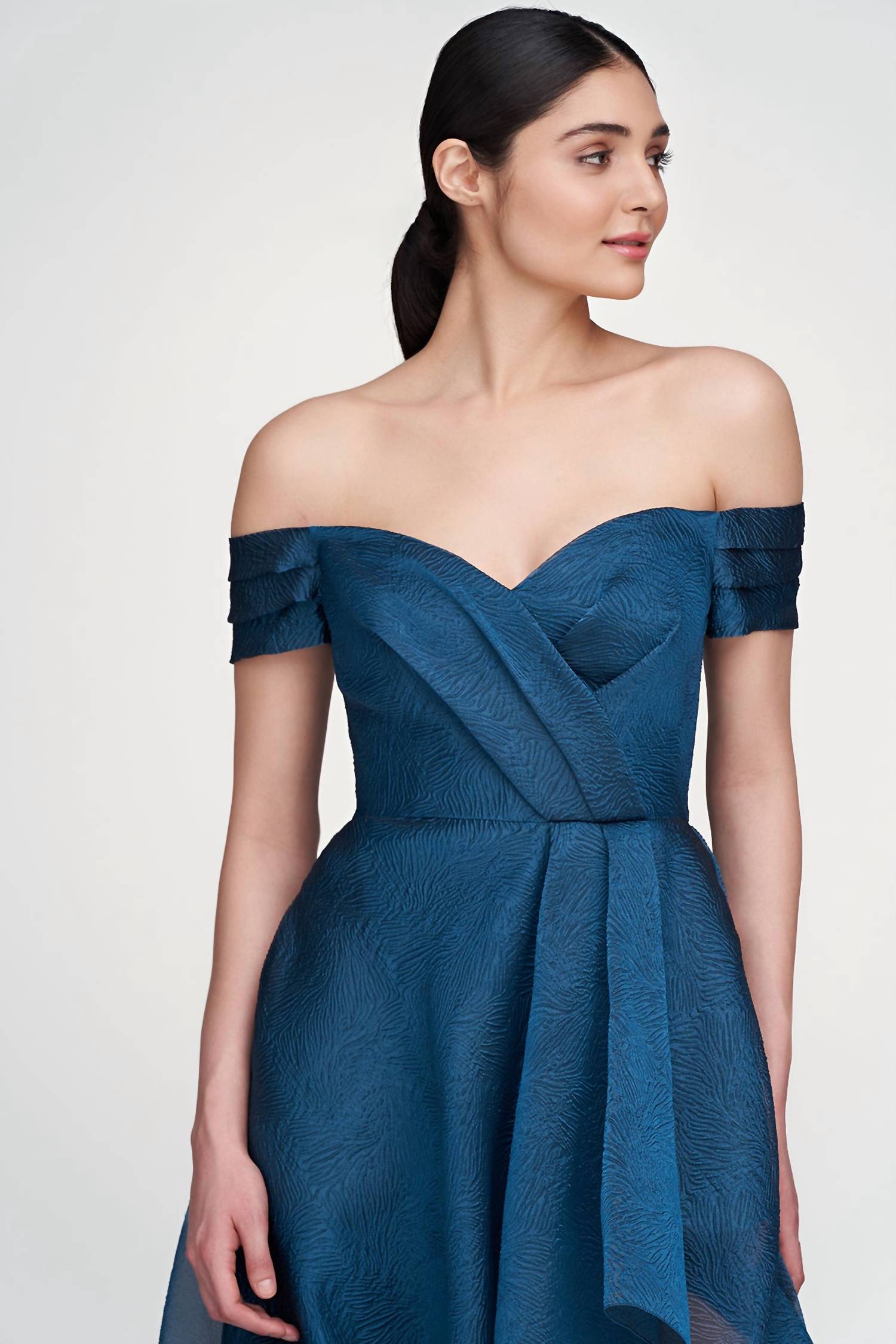 Theia - Women's Cecilia High Low Off The Shoulder Gown