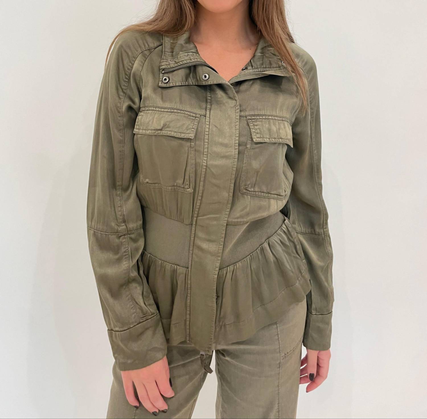 Marrakech - Solara Viscose Satin Peplum Jacket