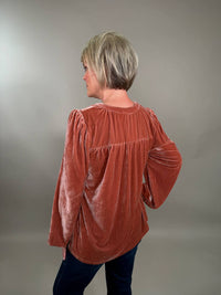 Easel - Romantic Velvet Babydoll Blouse