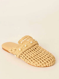 Btb Los Angeles - Women's Woven Pearl Mules