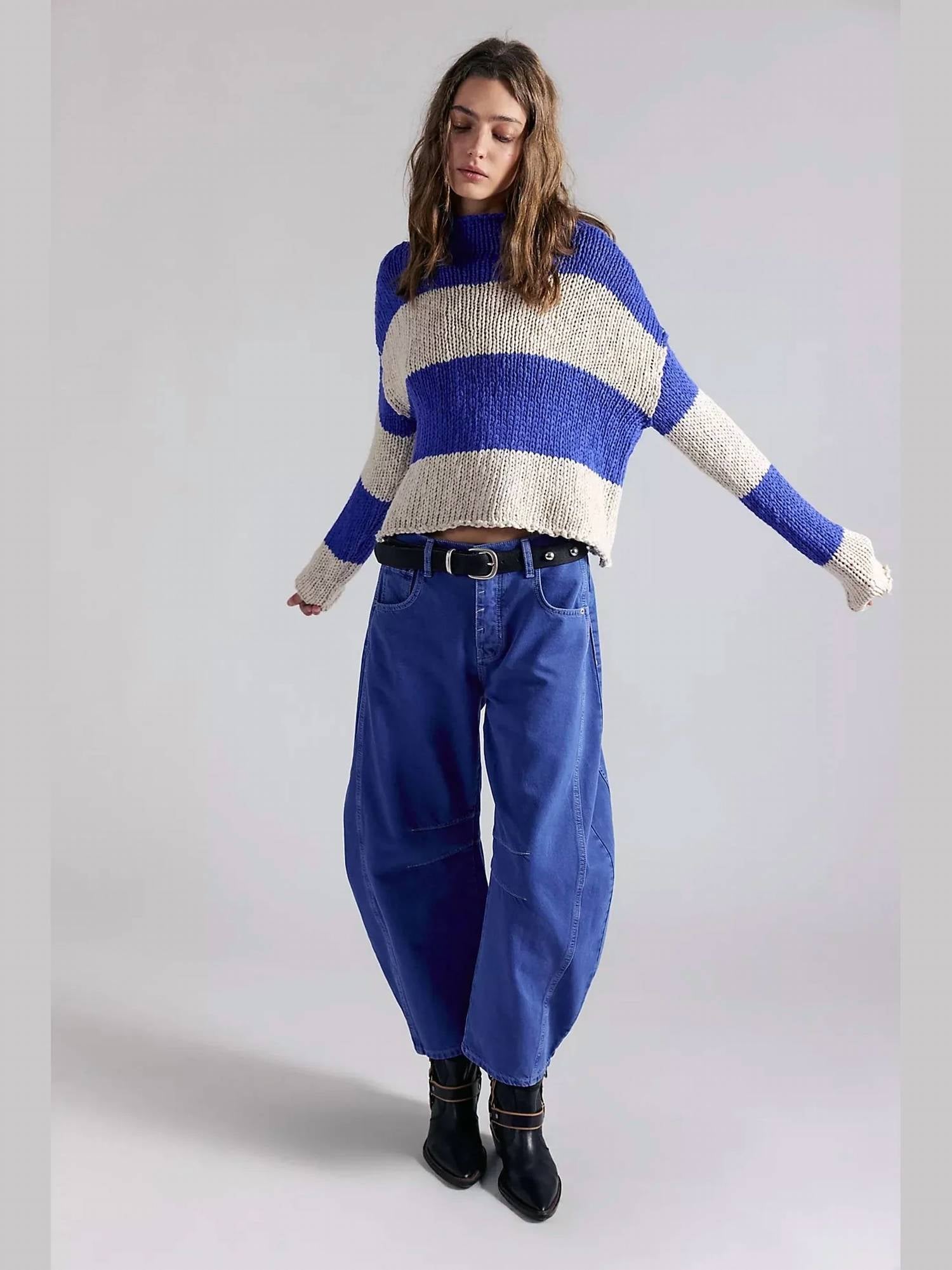 Free People - Opal Rollneck Knit Stripe Sweater