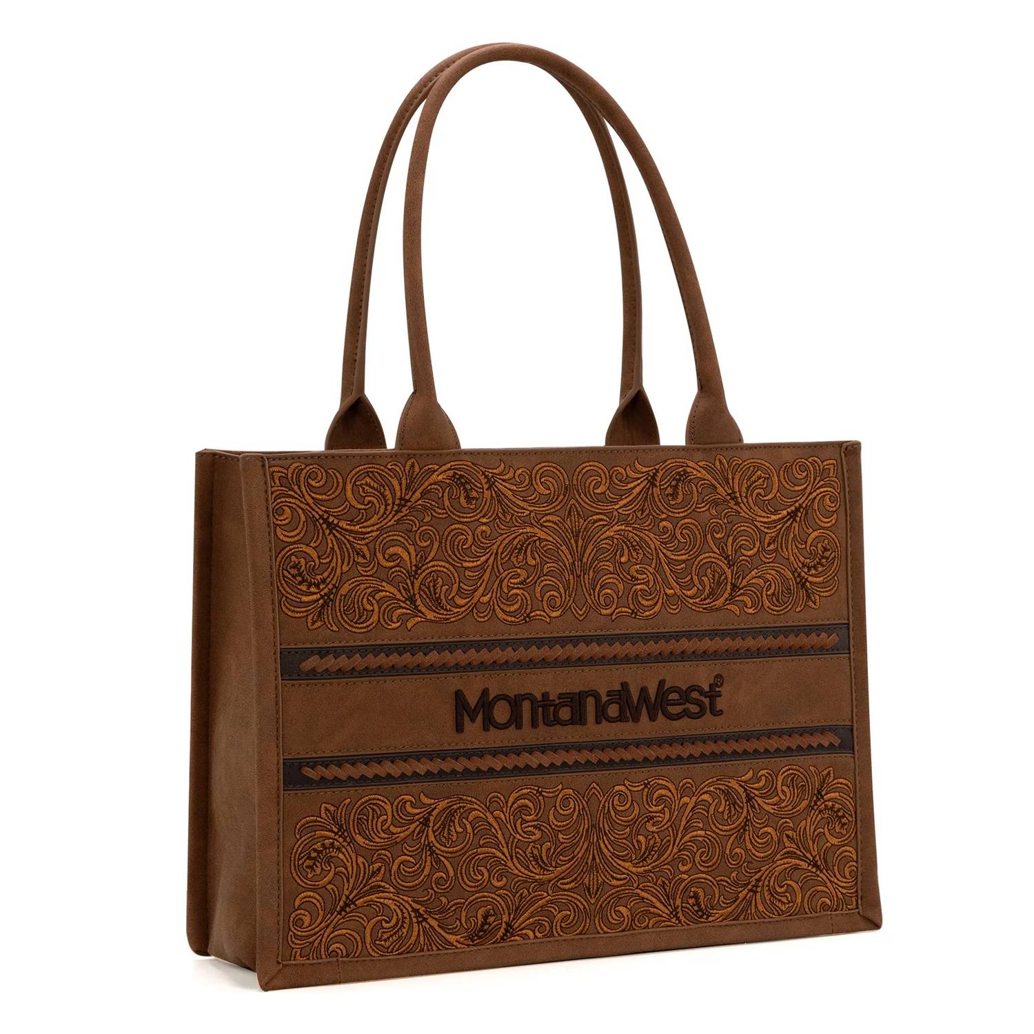Montana West Embroidered collection concealed carry purse in brown - women's bag