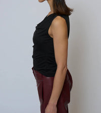 Central Park West Roman Sleeveless Top in black - women's tank top - alternate view