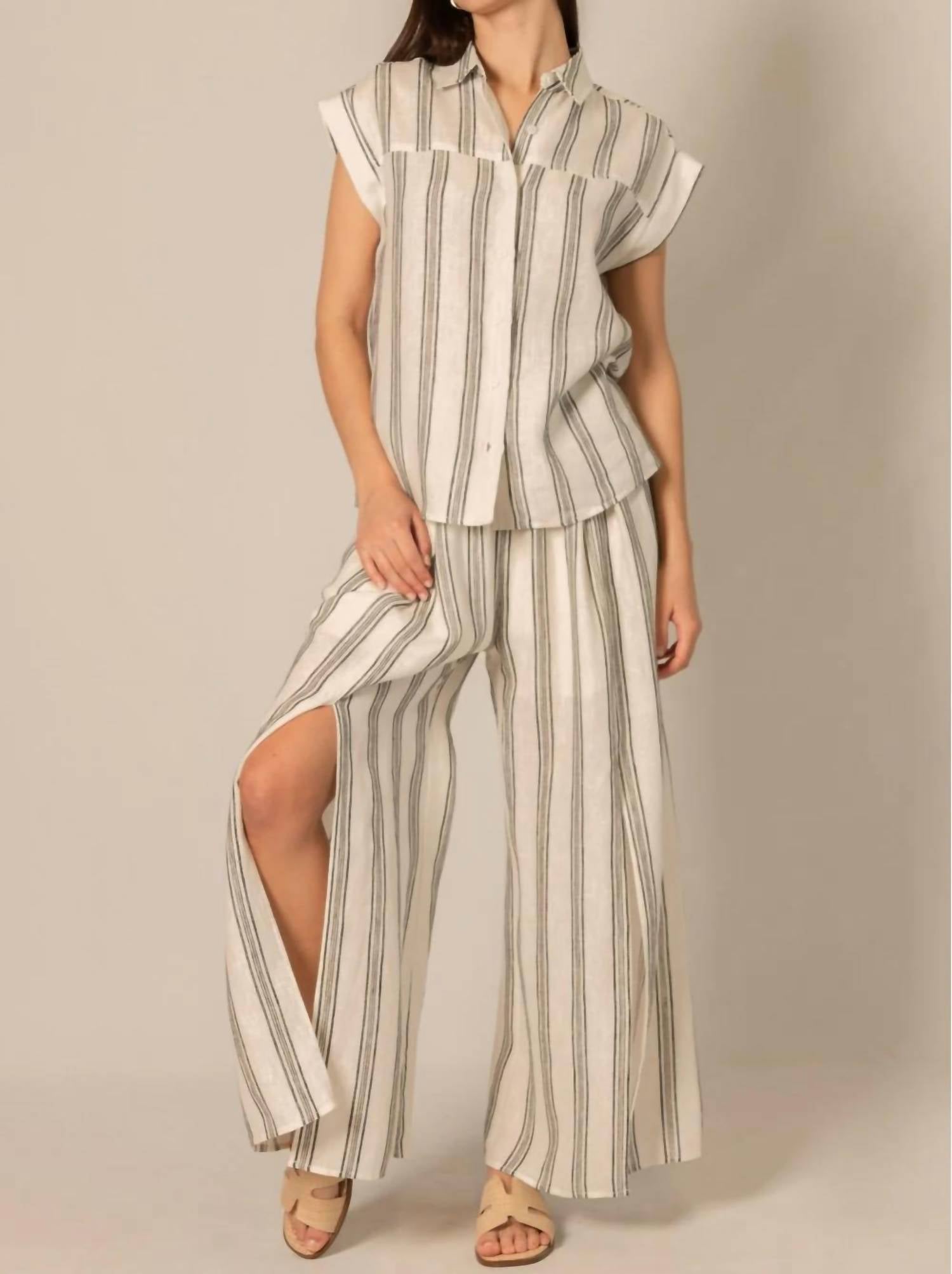 Before You Collection - STRIPED LINEN SHIRT