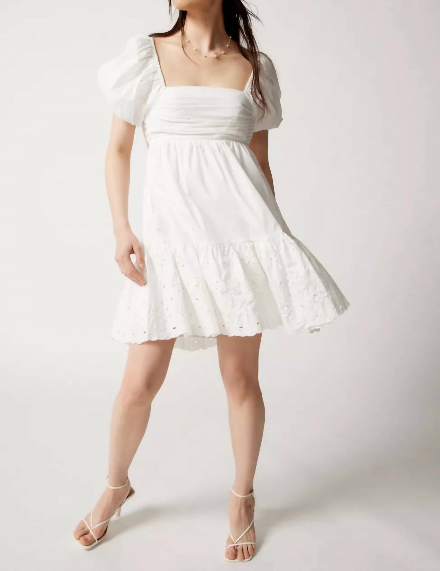 En Saison Juliet Mini Dress in white - women's dress