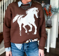 Mainstrip The Brave Horse Sweater in brown - women's sweater - view 4