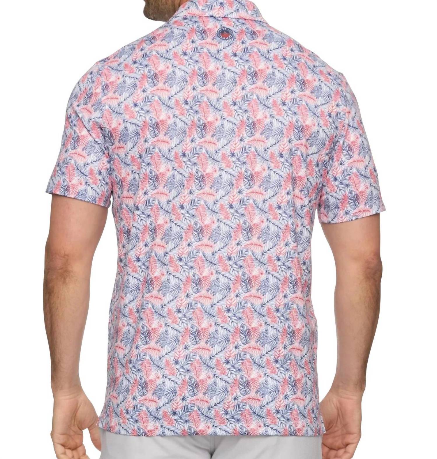 Flags & Anthem Mvp Concord Leaf Print Polo in multi - men's shirt - detail view