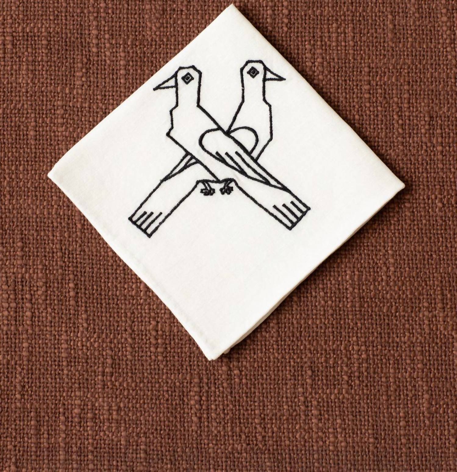 ALIX OF BOHEMIA Cai Lovebird Handkerchief in white - women's scarf