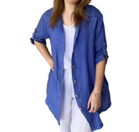 Tempo Paris - Oversized Linen Button Front Shirt