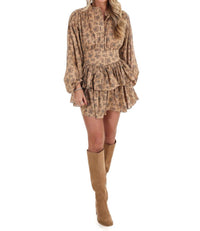 So Me - Floral Flutter Tiered Boho Mini Dress