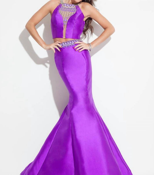 Rachel Allan - Mikado Two-piece Mermaid Prom Gown