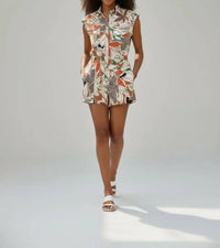 Karlie - Floral Poplin Utility Romper