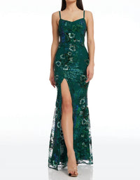 Dress The Population - Tori Floral Sequin Gown