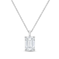 Diana M Jewels - Lab-grown Emerald-cut 4.00 Ct Diamond Pendant Necklace On Solid Bail