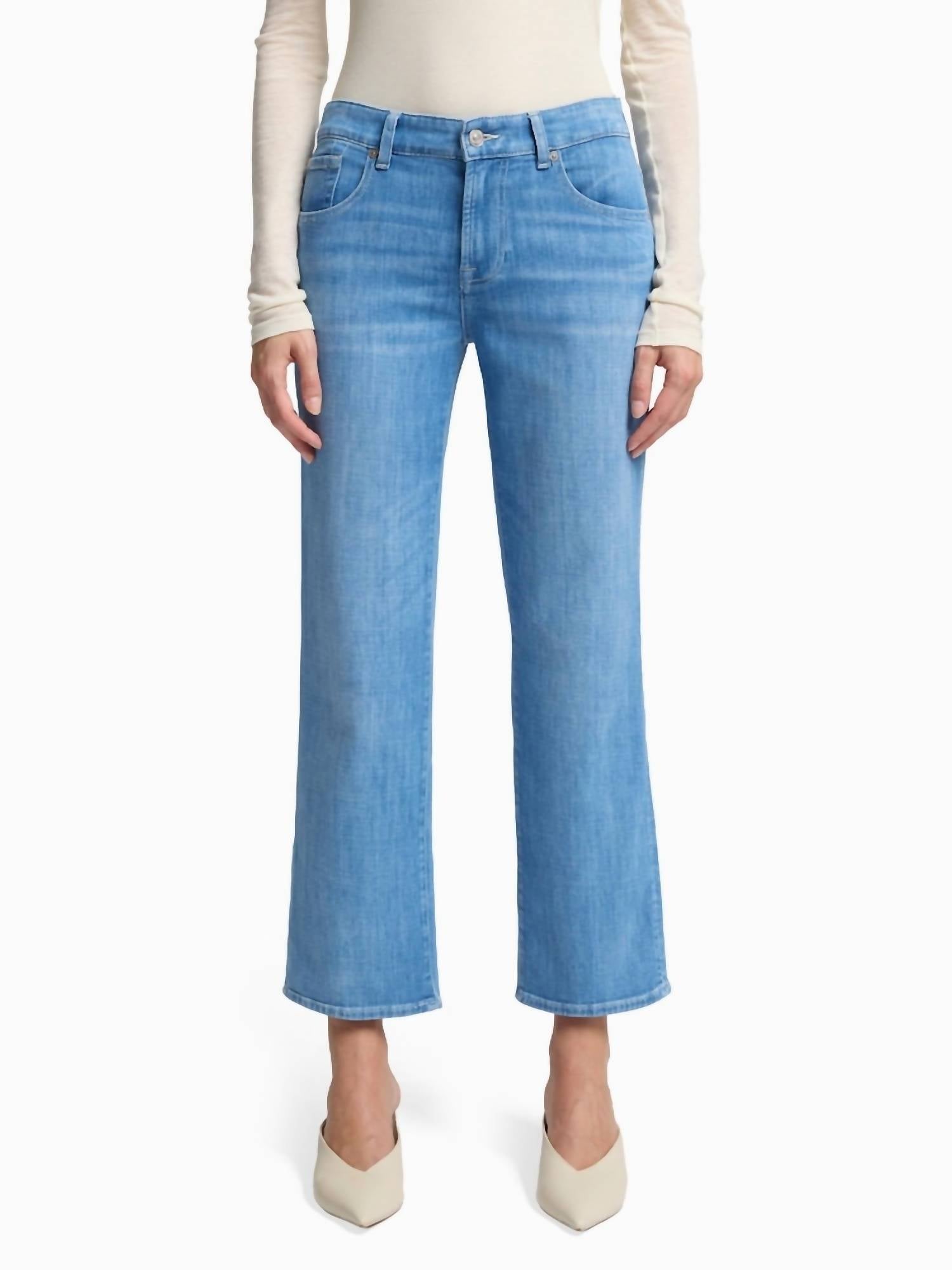 7 For All Mankind Calie Straight Ankle Jeans in charleston - women's jeans