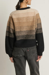 Nation LTD Tessa Knit Cardigan in macchiato ombre - women's cardigan - detail view