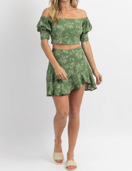 BOTANICAL RUFFLED HEM SKIRT SET