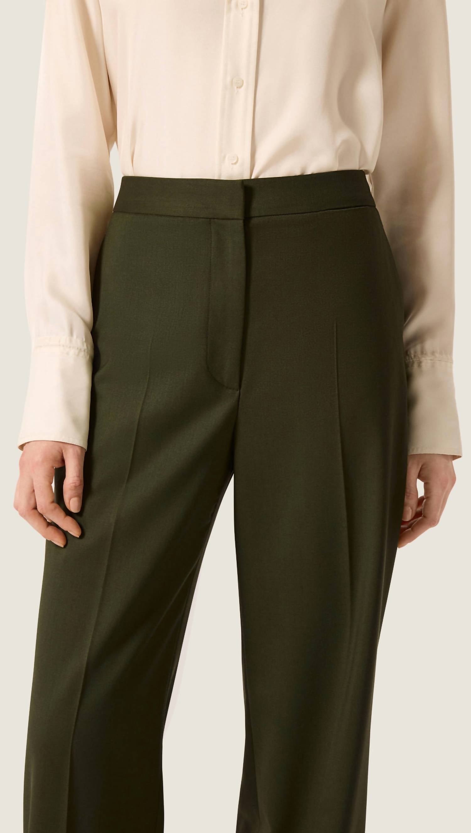 Argent Wide Leg Trouser in olive - women's pants - view 4