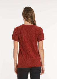 Mododoc - Short Sleeve Open V Neck Sweater