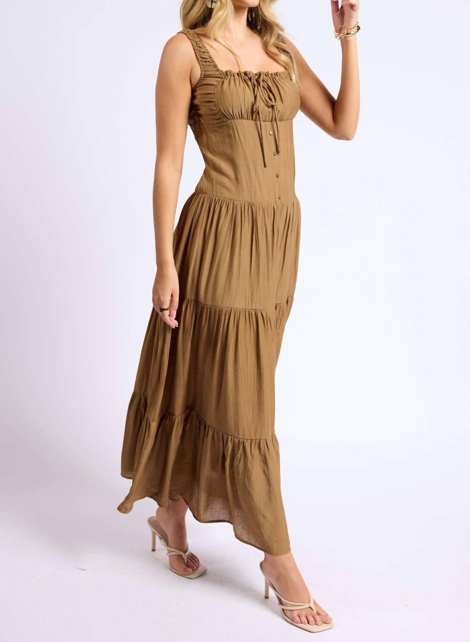 Sage The Label - Light A Fire Crinkled Maxi Dress