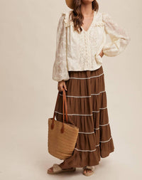Listicle Britt Embroidered Lace Blouse in ivory - women's blouse - view 7