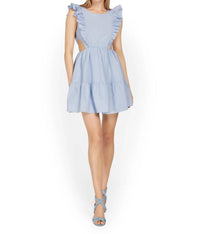 In The Beginning - Ruffle Mini Dress with Cut Out Details