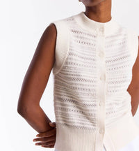 Brodie Cashmere Taylor Cashmere Tank Top in organic white - women's tank top - alternate view