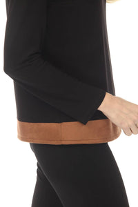 Joseph Ribkoff - Faux Suede Color Block Top