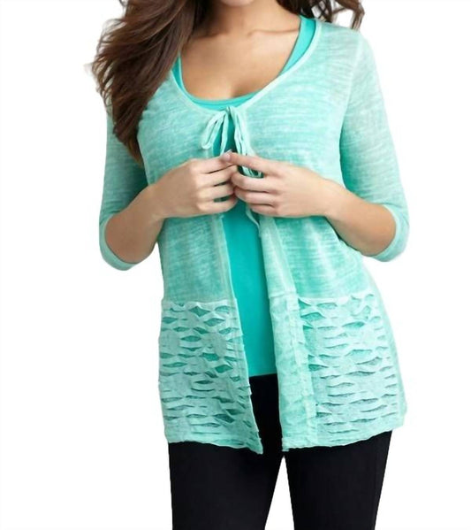 Tie-Front Melange Cardigan