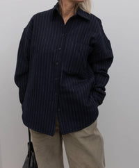 Collective - Wool Stripe Quilted Oversized Jacket