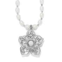 Brighton Women's Kyoto In Bloom Pearl Necklace in bloom pearl necklace in silver - women's jewelry - detail view