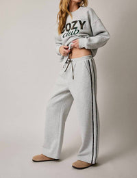 Sunday Edition - Cozy Club Embroidered Sweatshirt & Sweatpants Set