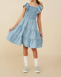 Hayden La - Smocked Detail Ruffled Dress