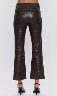 PISTOLA Women's Lennon Crop Boot Pants in coated mocha - women's pants - alternate view