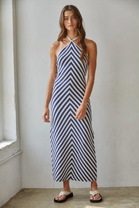 By Together - Striped Knit Sweater Halter Dress
