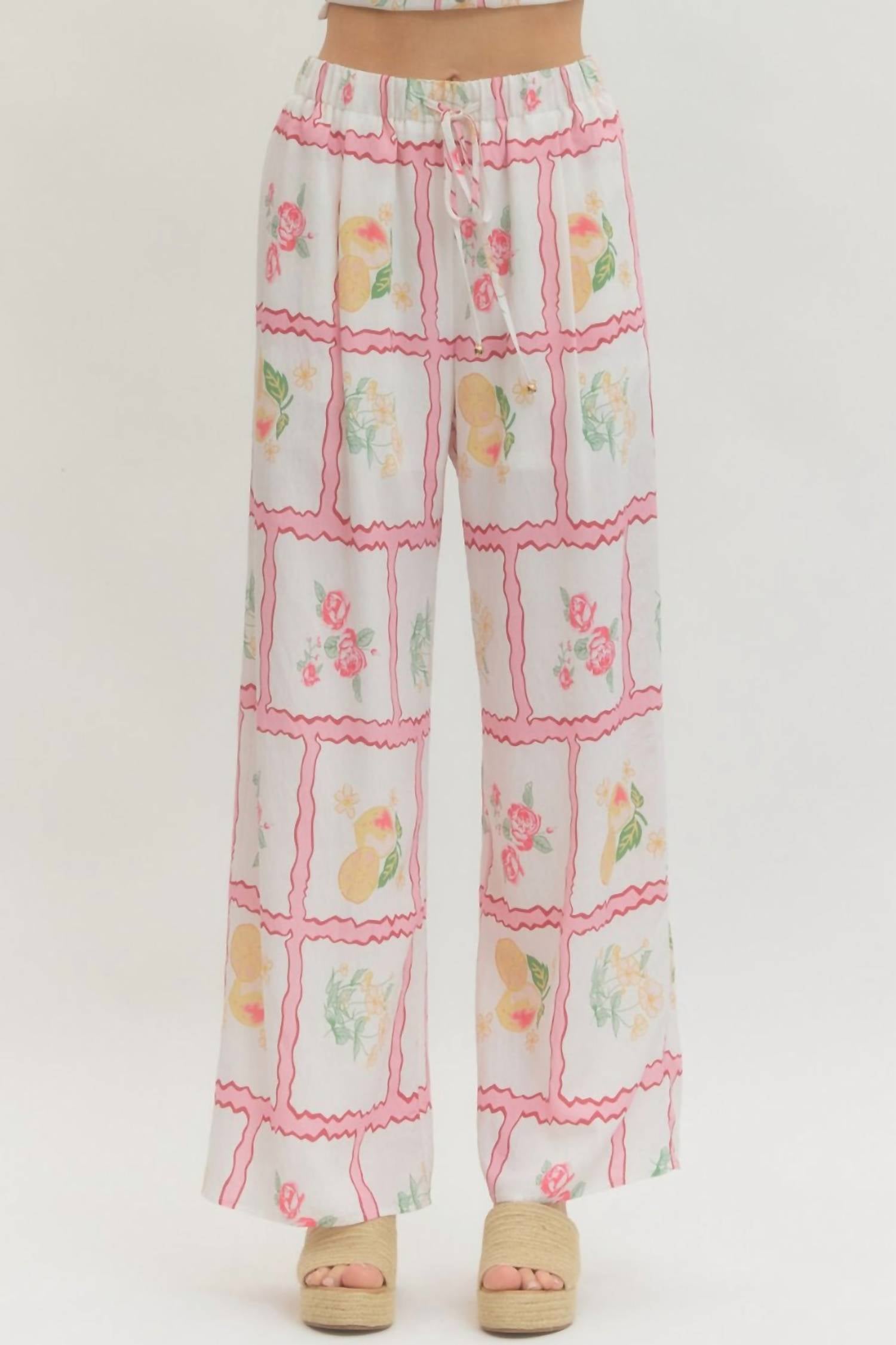 entro Wide Leg Pants in beige - women's pants