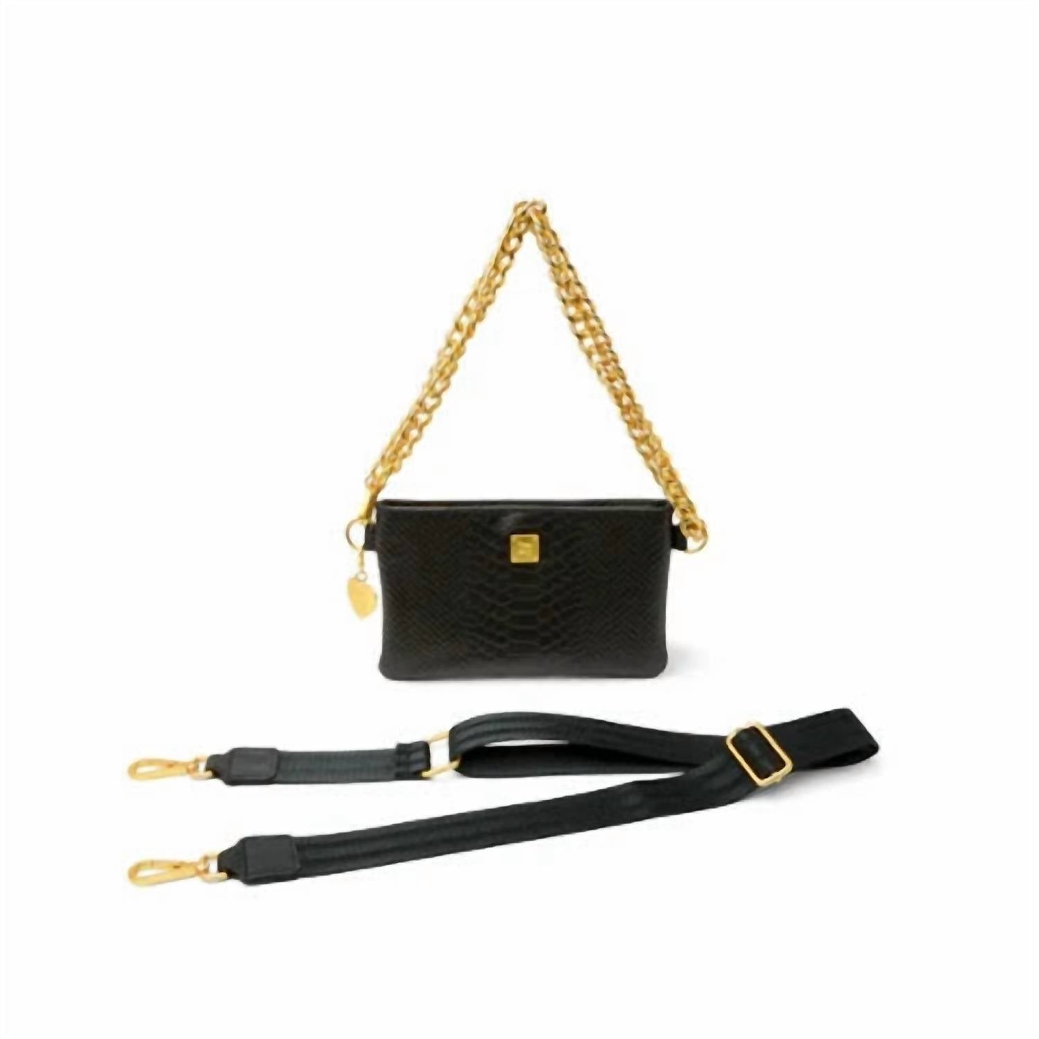 THINK ROYLN Women's Fame Bag in black pytho - women's bag