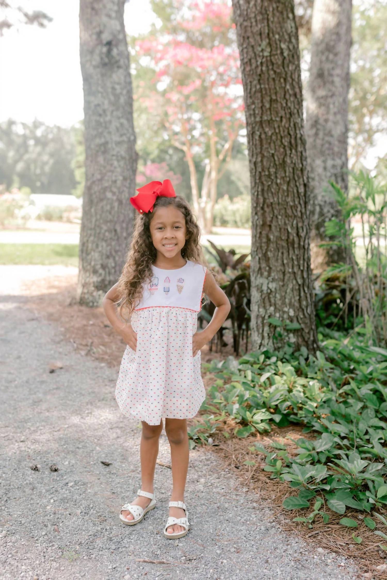 KREWE Popsicle Trio Swiss Dot Dress in white - kids' dress