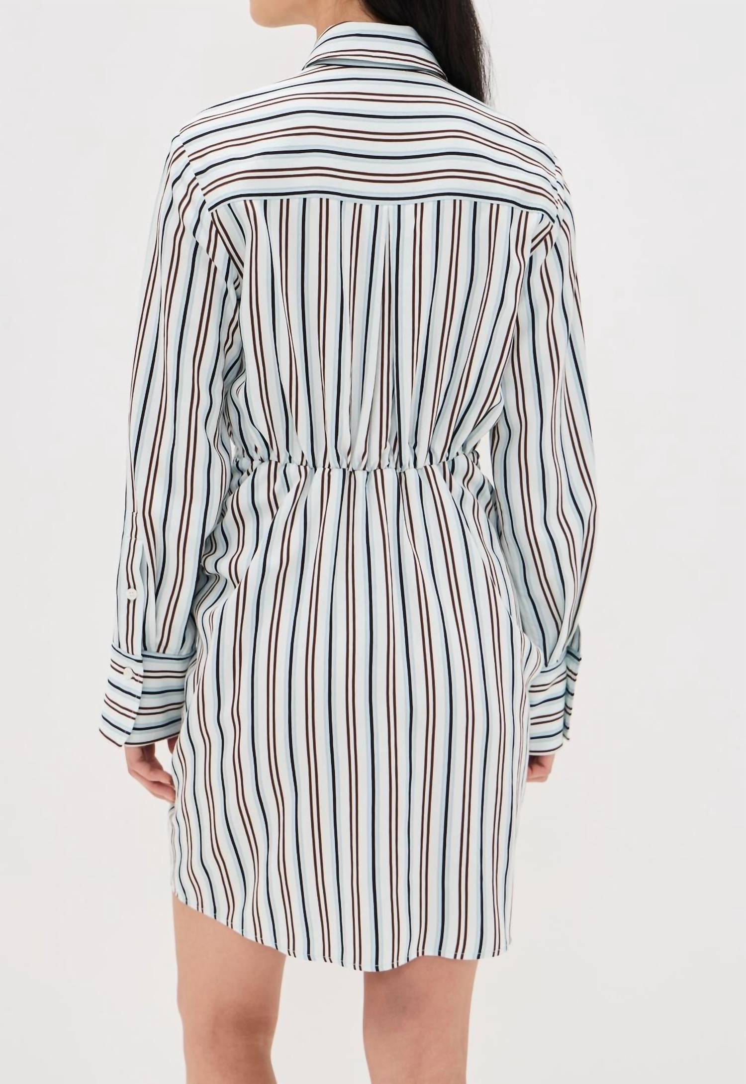 A.L.C. Mia Shirt Dress in ice mint ganache - women's dress - detail view